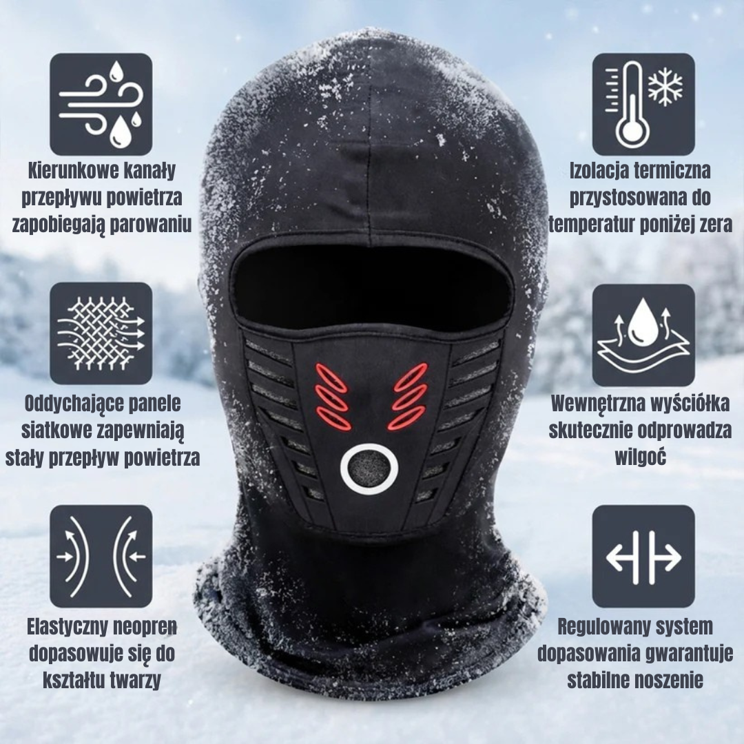 Termiczna polarowa maska na twarz z funkcją odparowywania